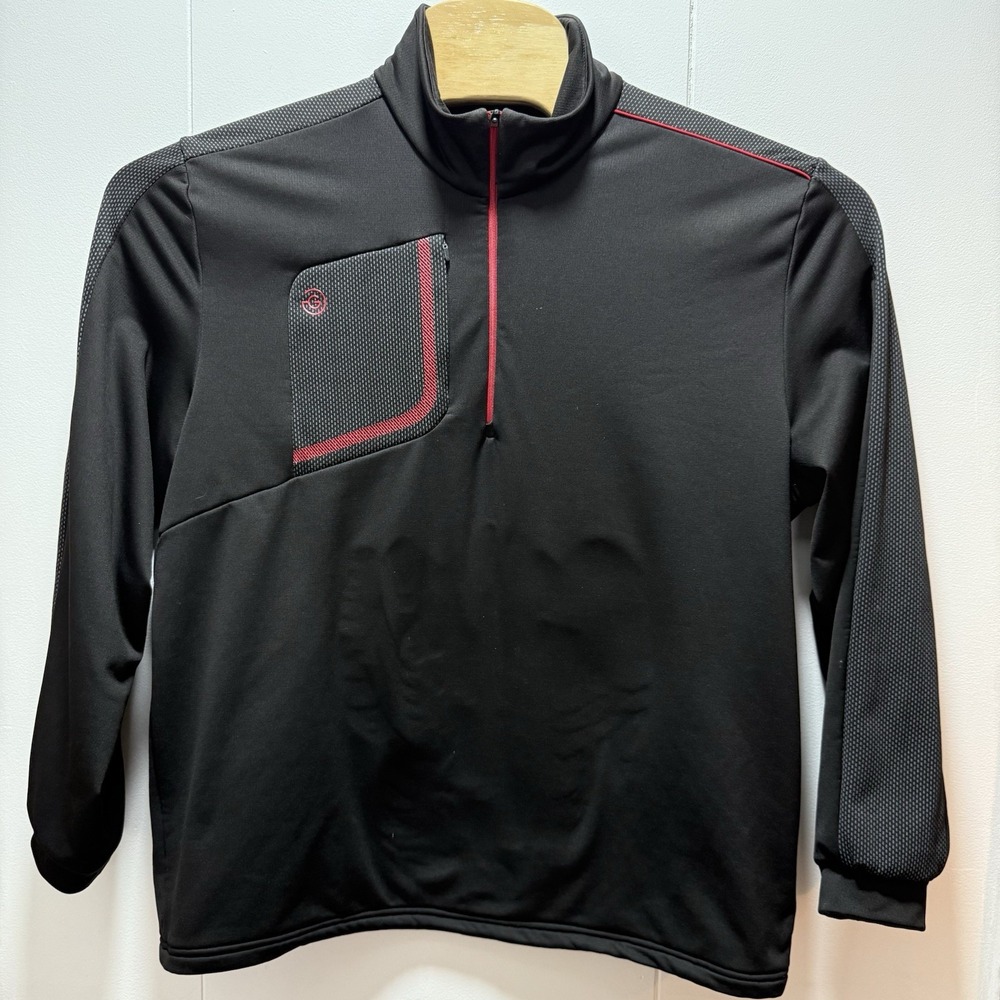 Gavin Green Black Red Quarter Zip Men's Size‎ XXL Long Sleeve Pullover